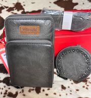 Crossbody Cell Phone Purse 3 Zippered Compartment with Coin Pouch - Light Brown