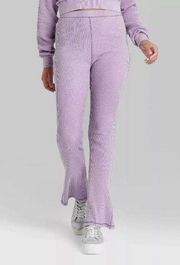 NWT Wild Fable Waffle Knit Thermal Boho Flare Leg Pants Legging Purple XXL