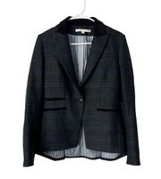 VERONICA BEARD Gia Plaid Peak Lapel Blazer in Blue/Navy Sz 8