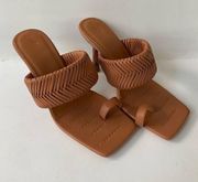Braided Heeled Mule Open Toe Sandals (BARELY WORN)