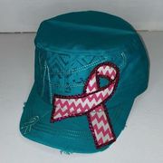 NWT Turquoise Pink Ribbon Trucker Hat