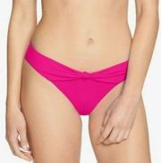 ROBIN PICCONE Olivia Knot Front High Leg Bikini Bottoms Size Small Fuchsia