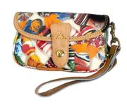 Dooney & Bourke Leather Small Snap Button Candy Wristlet