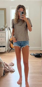 J. Crew Shiny Gingham Blouse