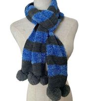 Talbots striped scarf with Pom poms