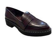 Vince Camuto Women's 7.5 Bordeaux Leather Platform Lug Loafers - Echika New