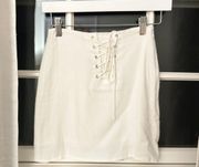 WHITE LINEN SKIRT