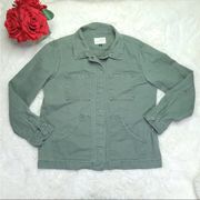 Womens Universal Thread Green Denim Utility Jacket 100%  Cotton