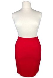 Vintage Escada x Margaretha Ley Red Wool Pencil Skirt