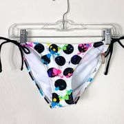 NWT OP White & Black Polka Dot Neon Splattered Bikini Bottoms Size S