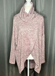 PURPLE MARBLE LONG SLEEVE ASYMMETRICAL SWEATER Medium NEW