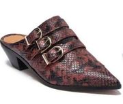 Joie Cabery Snake Embossed Leather Mule