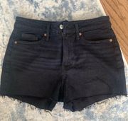 Old Navy high rise og straight black jean shorts