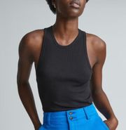 NWT Everlane The Supima Cotton Micro-Rib Racerback Tank in Black