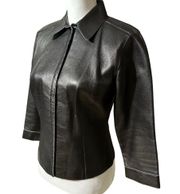 Cache 100% Leather Jacket Lighterweight Lined Sz 4