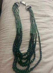 Nordstrom green & turquoise beaded necklace