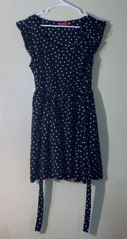 Polka Dot Flare Ruffle Sleeve Tie Dress Juniors Size XL Women Size S/M (See Description For Measurements)