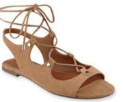 Indigo Rd Gadiva Lace Up Gladiator Sandal Flats Faux Suede Tan 8.5 M