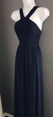 Navy Blue Formal Party Gown Maxi Dress Womens size Small