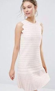 💕TED BAKER💕 Relioa Metallic Jacquard Dress White