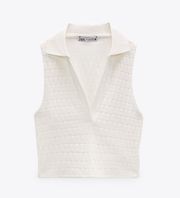 Jacquard Polo Sleeveless Top