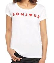 𝅺FRENCH Connection graphic t-shirt Bonjour size L juniors