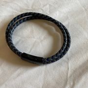 Stainless steel leather bracelet