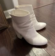 White Zip-Up Booties