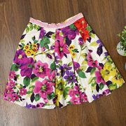 Anthropologie Baraschi Floral Pleated A-Line Skirt Size 8
