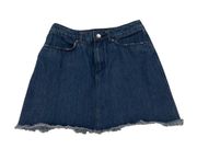 H&M Divided Jean Denim Frayed Mini Skirt