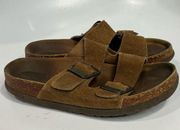 Eastland 2 strap leather sandals brown suede size 6