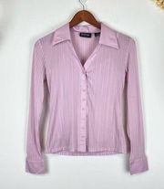 NY & Co 2 Piece Lilac Button Down & Tank Top