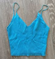 LA Hearts Aqua Blue Sweater Tank Top