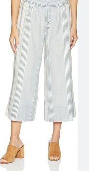 Splendid blue striped wide leg pull on pants size m