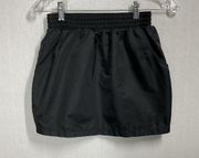 American Apparel High Waisted Black Mini Nylon Skirt in Size Small