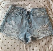 Estillo White Wash Denim Shorts