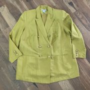 Lime Green Linen Blazer Jacket Size 18