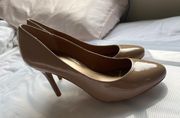 BCBG Nude Patent Leather Heels