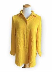 Womens Passports Vibrant Button Down Tunic Top - Sz L