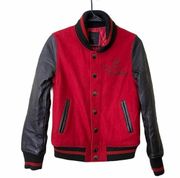 Moussy Red Varsity Bomber Jacket Size 2