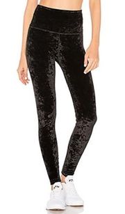 Black crushed velvet leggings