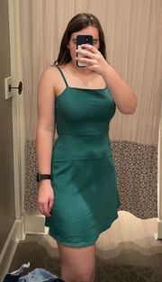 Green Satin Mini Dress