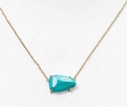 Kendra Scott Isla Turquoise Stone and Gold Chain Necklace