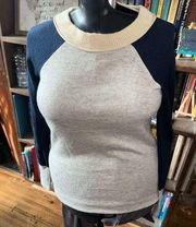 41 Hawthorn Stitchfix S oatmeal navy pullover sweater