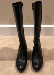 Enzo Angiolini Black Leather Knee High Eadeanja Boots Size 7 1/2 M