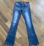 Indigo Rein Blue Distressed Bootcut Jeans Size 1