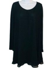 Ya Los Angeles Sweater Swing Button Dress Black M