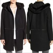 Zac Posen Women’s Parker Convertible Faux Fur & Real Calf coat Black Size 🆕