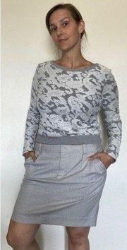 Skirt Grey 10 Stretch Work Office Preppy Minimalist Neutral