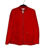 H&M Red/Orange Bomber Jacket Size 14, NWT